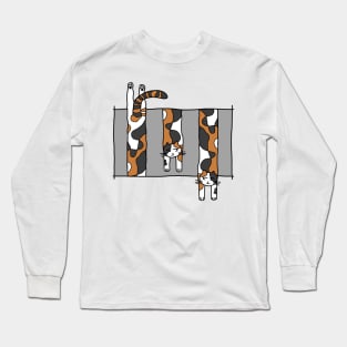 Dangling Calico Cat Long Sleeve T-Shirt